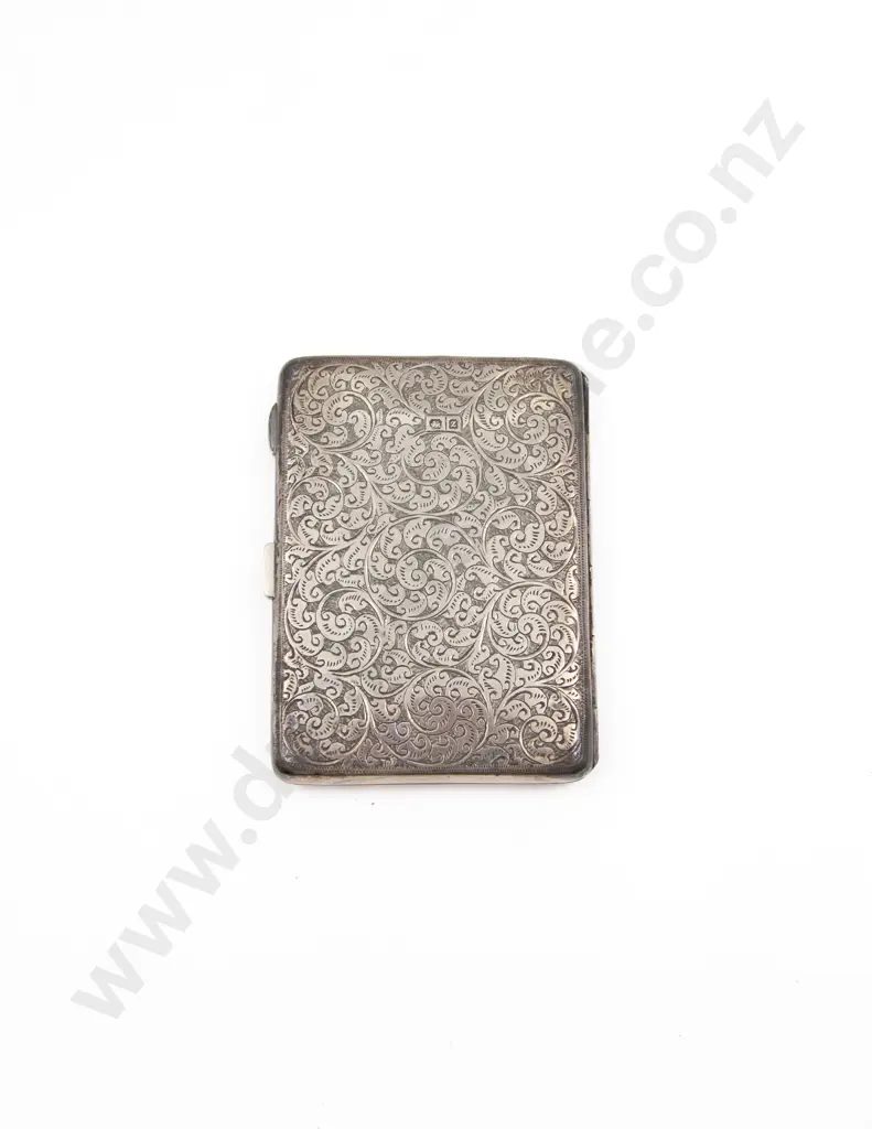 Cased Victorian S/S All Bright Cut Engraved Calling Card/Note Pad Case Image 1++