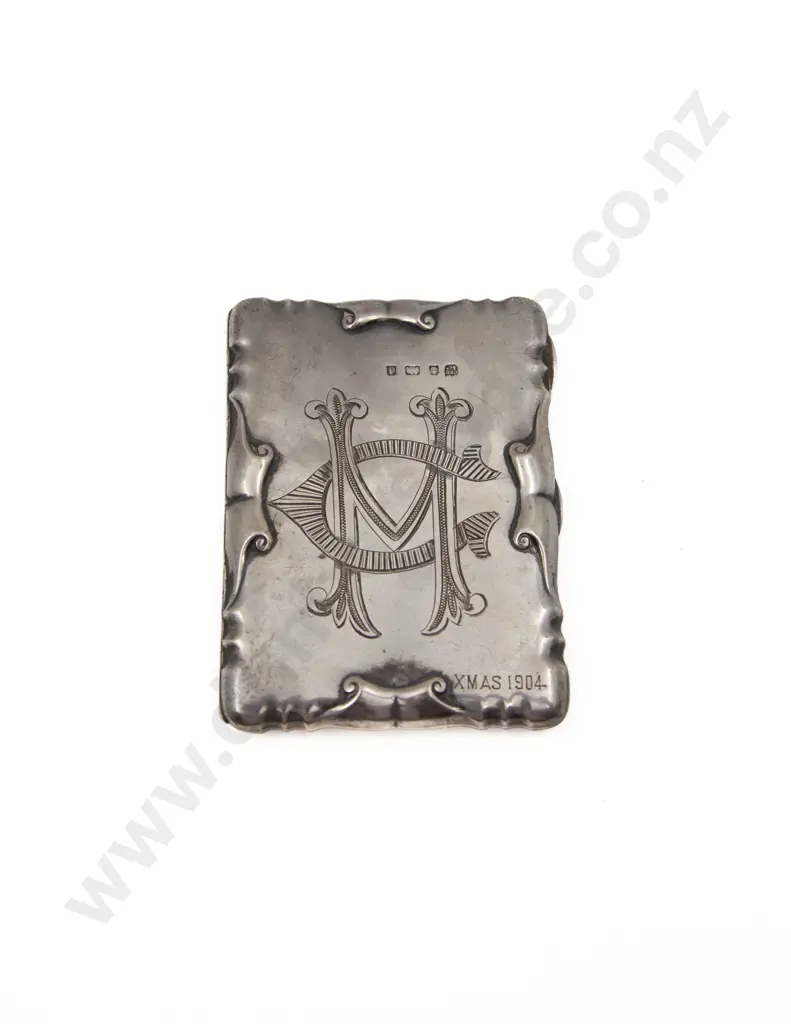 EdwVII S/S Scroll Edged Plain Calling Card/Note Pad Case Image 1++