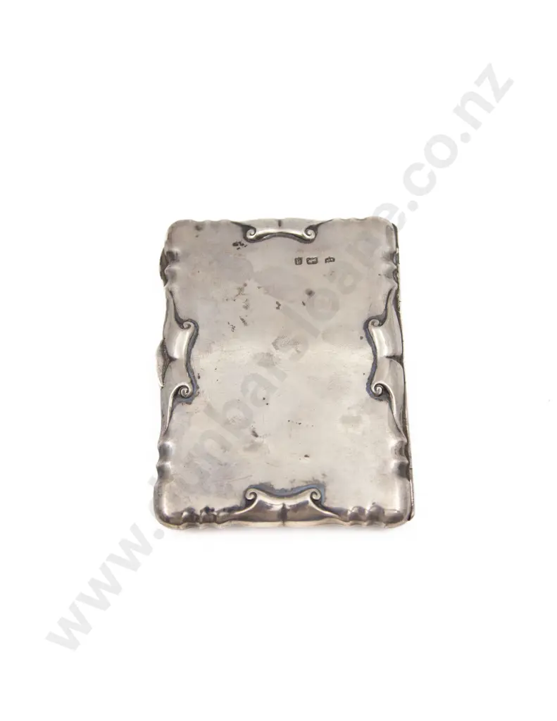 EdwVII S/S Scroll Edged Plain Calling Card/Note Pad Case Image 1++