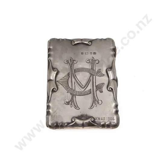 EdwVII S/S Scroll Edged Plain Calling Card/Note Pad Case
