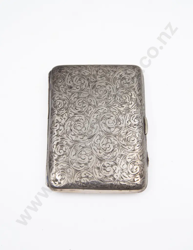 Victorian S/S All Bright Cut Engraved Calling Card/Note Pad Case Image 1++