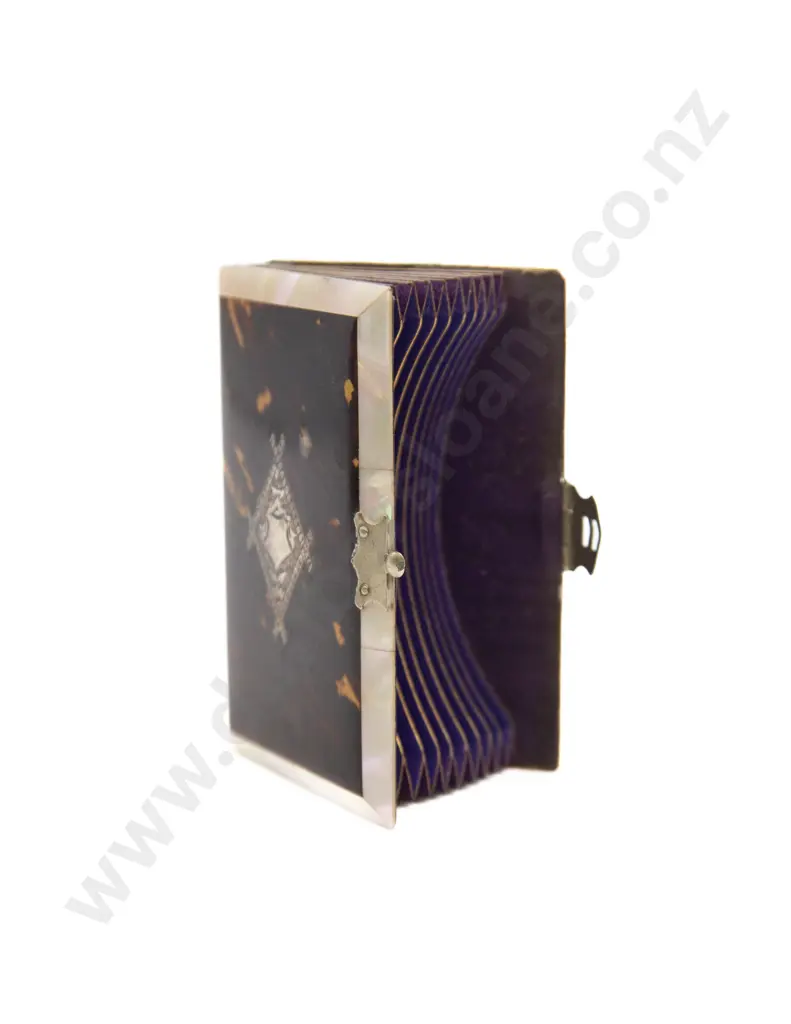 Victorian Tortoise Shell MOP and S/S Inlay Calling Card Case Image 1++