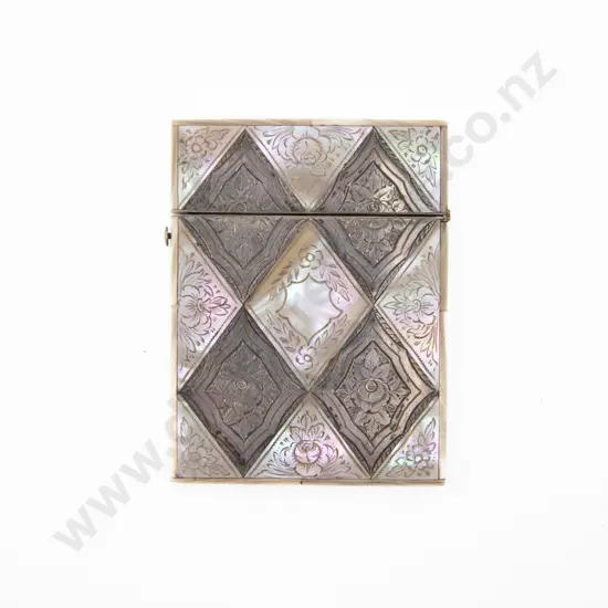 Victorian MOP and Bright Cut Engraved S/S Calling Card Case