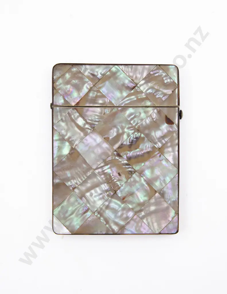 Victorian MOP and Tortoise Shell Edged Calling Card Case Image 1++