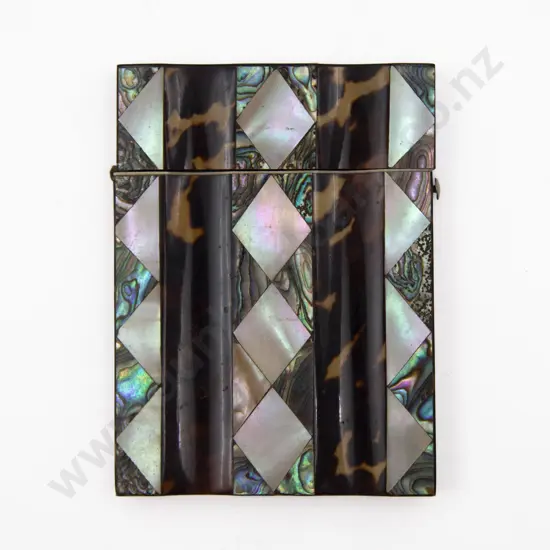 Victorian MOP Tortoise Shell and Abalone Calling Card Case