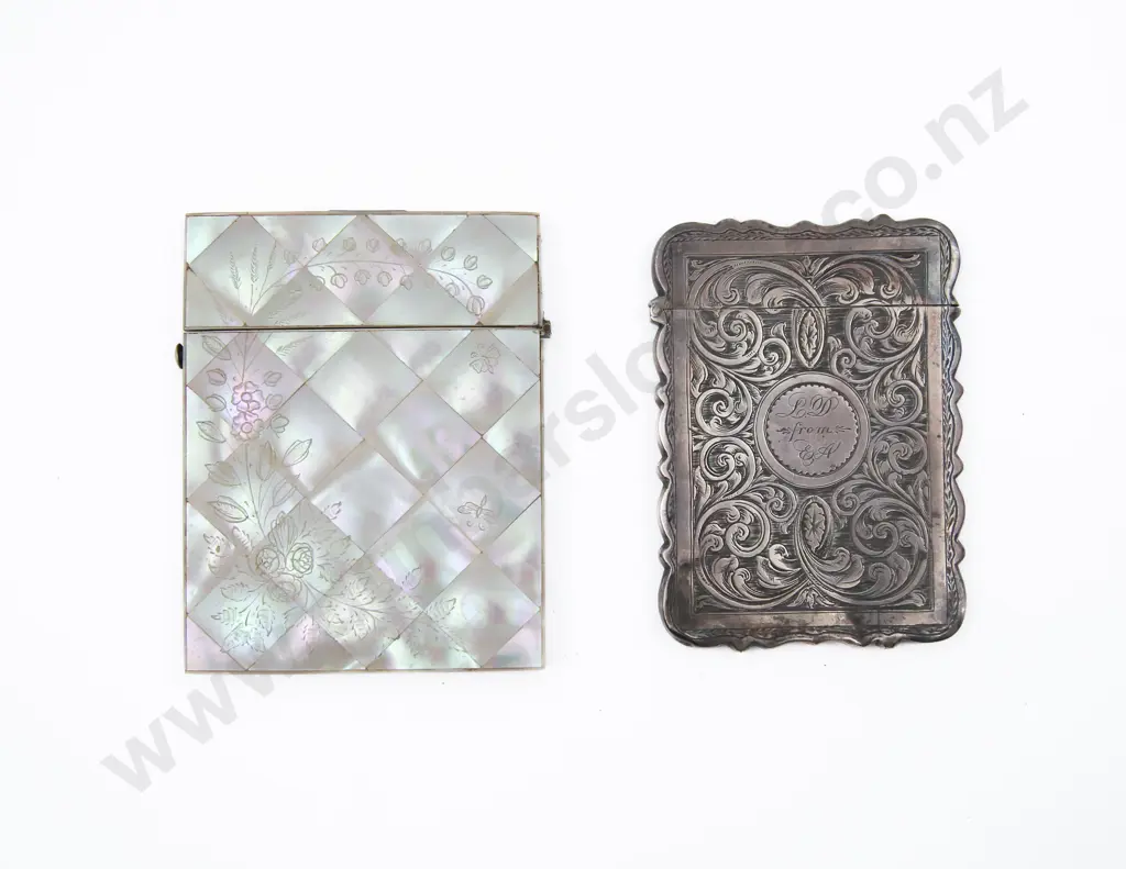 Victorian MOP Calling Card Case and S/S Case Image 1++