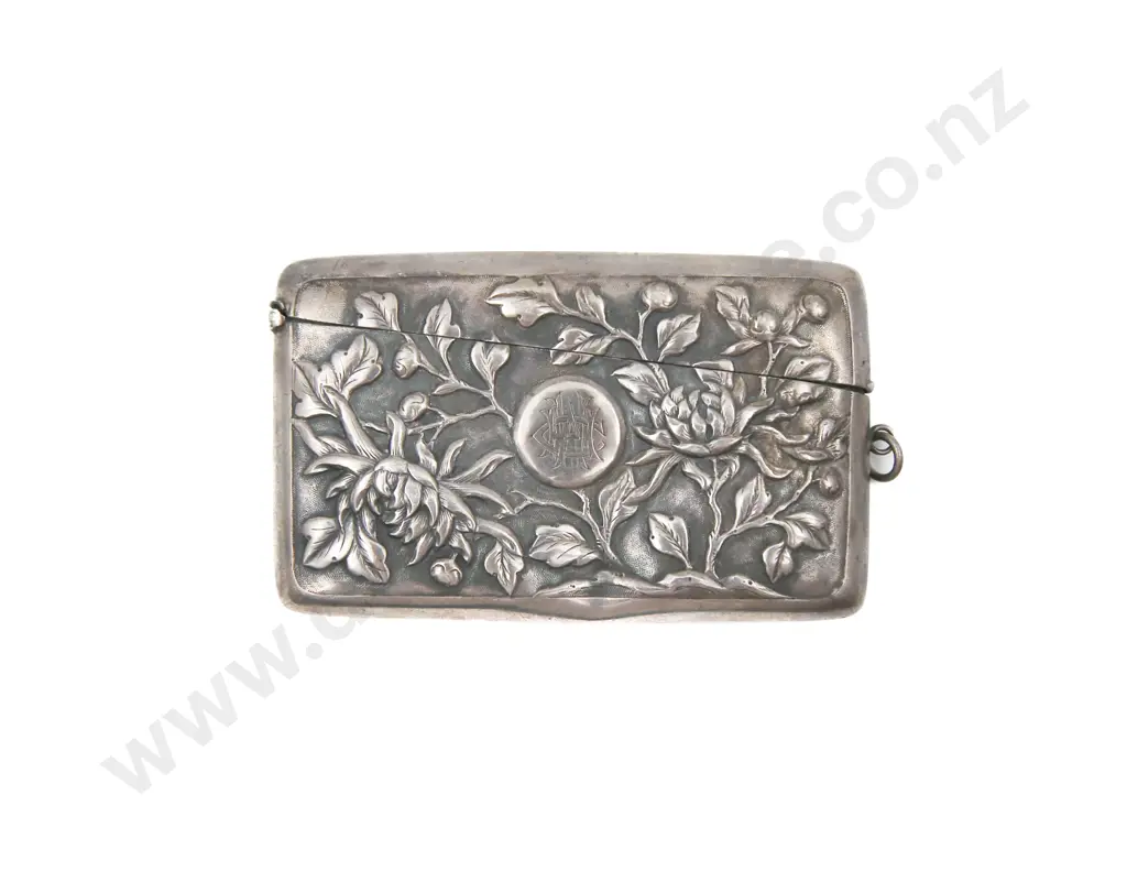 Late C19th Chinese Export S/S Half Height Calling Card Case Image 1++