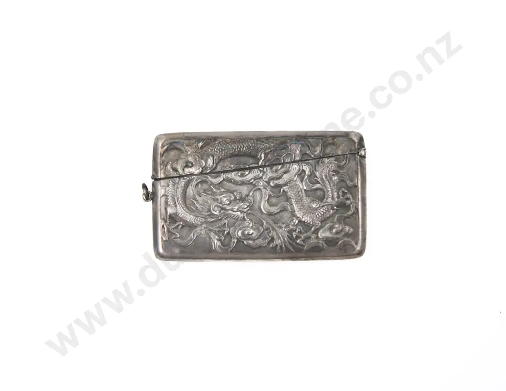 Late C19th Chinese Export S/S Half Height Calling Card Case Image 1++