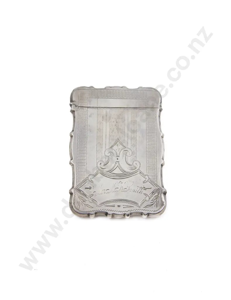 Mid C19th American '4 Coin' Silver Calling Card Case Image 1++