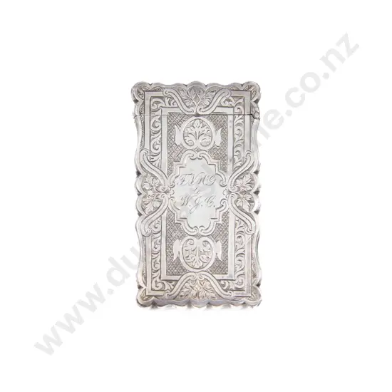 Victorian S/S All Bright Cut Engraved Calling Card Case
