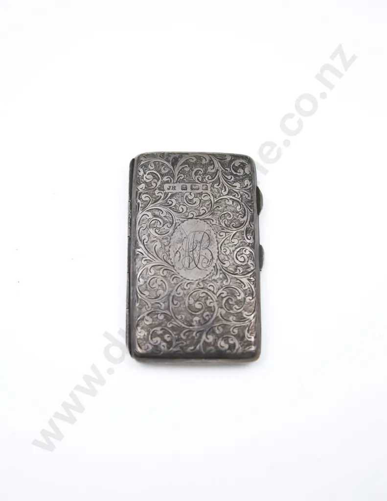 Victorian S/S All Engraved Calling Card Case Image 1++