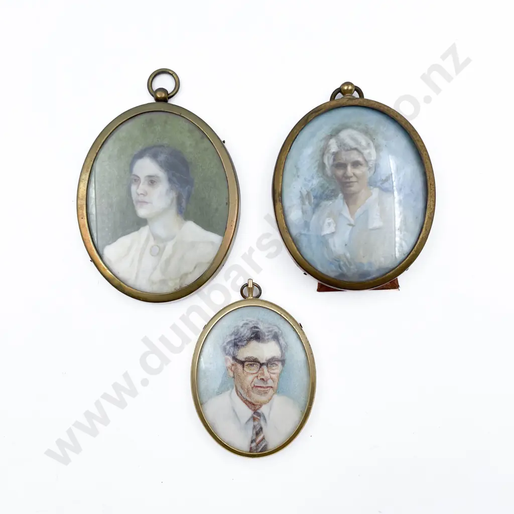 Three Early C20th Portrait Miniatures Image 1++