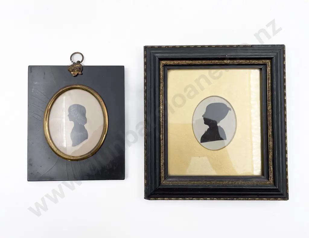 Two C19th Painted Silhouette Portraits Image 1++