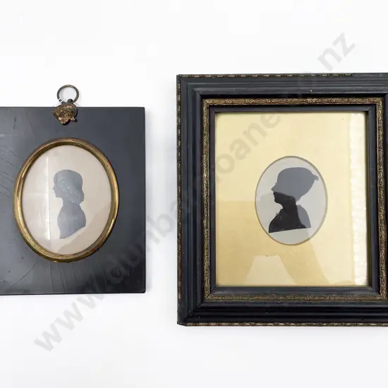 Two C19th Painted Silhouette Portraits