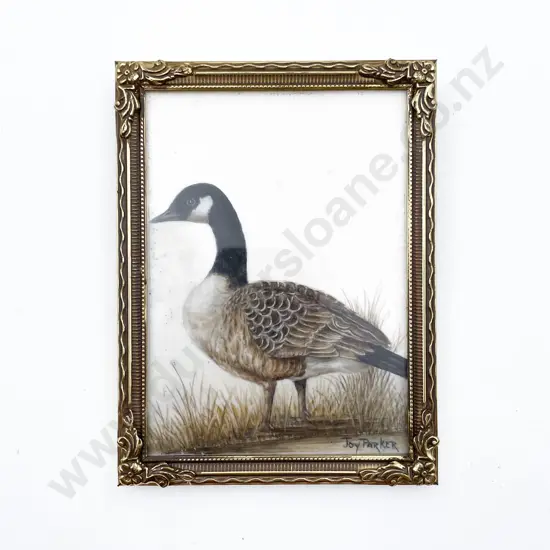 Joy Parker Painted on Ivory Canada Goose Miniature