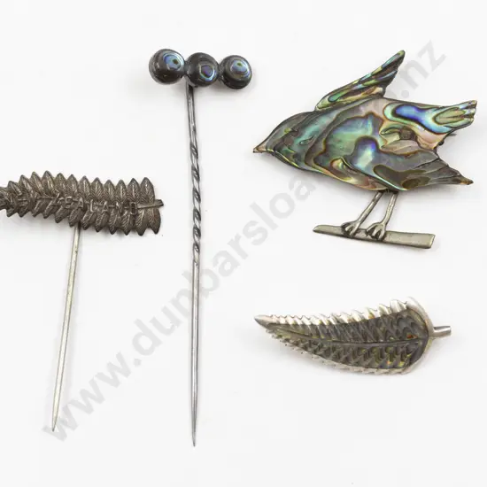 NZ S/S & Paua Fern Brooch