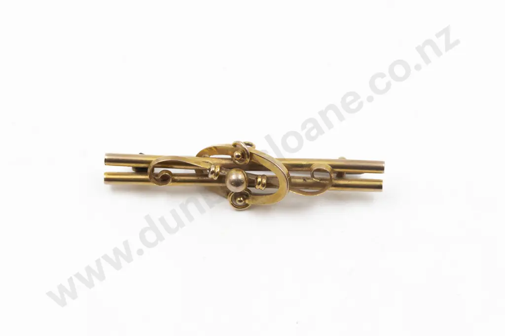 Victorian 9ct Double Fancy Bar Brooch Image 1++