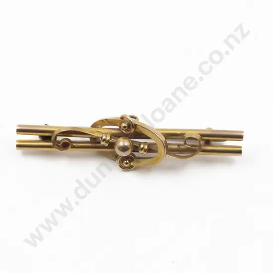 Victorian 9ct Double Fancy Bar Brooch