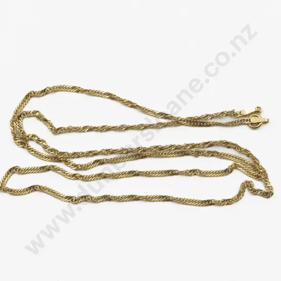Italian 9ct Modern Curb Link Twist Neck Chain