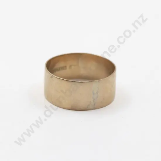 NZ Colonial 15ct Wide Plain Wedding Band