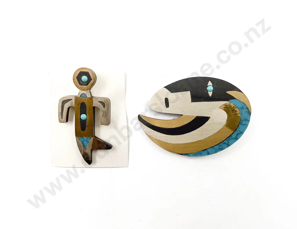 .925 Mexican Taxco Two Brooches Image 1++