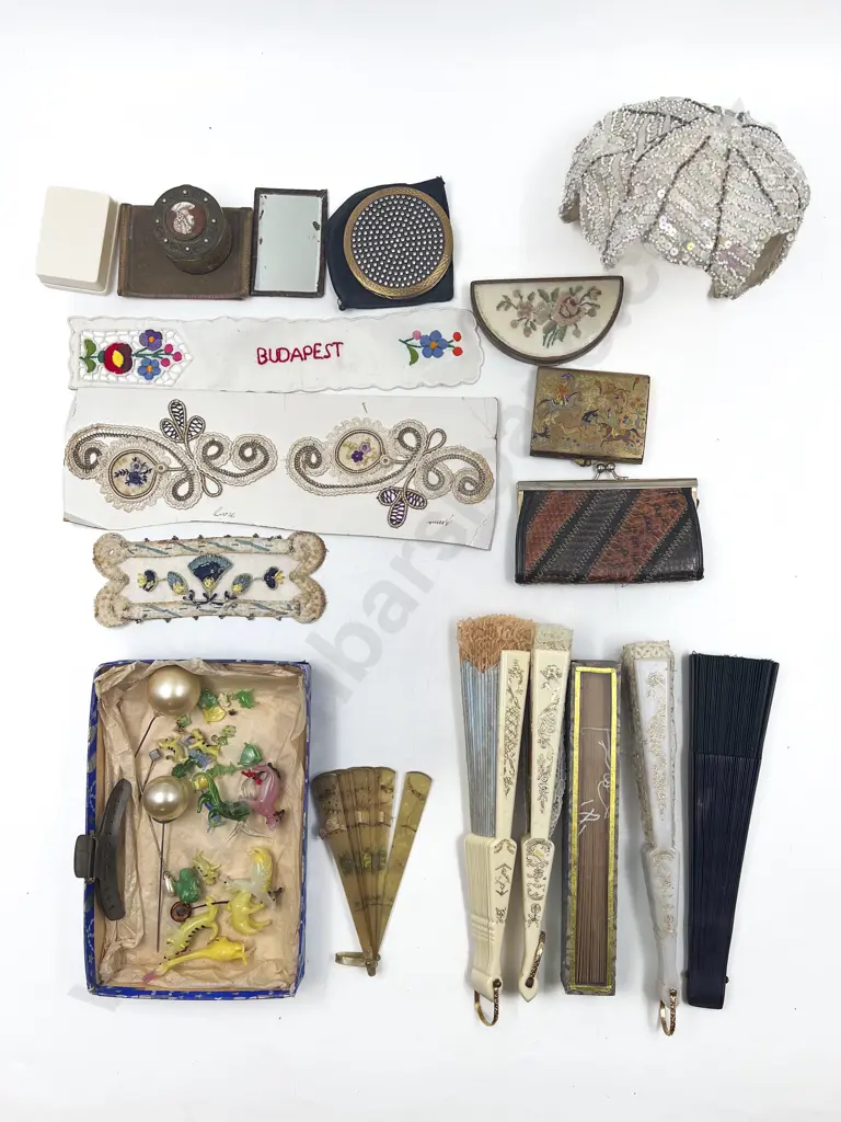 Collection of Fans Beaded Caplet Compacts & Various Image 1++