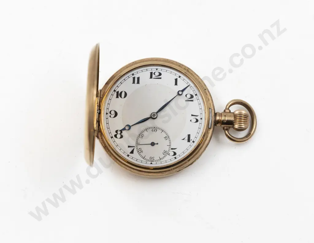 9ct Hunter Cased Lever Wind Pocket Watch Image 1++