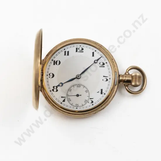 9ct Hunter Cased Lever Wind Pocket Watch