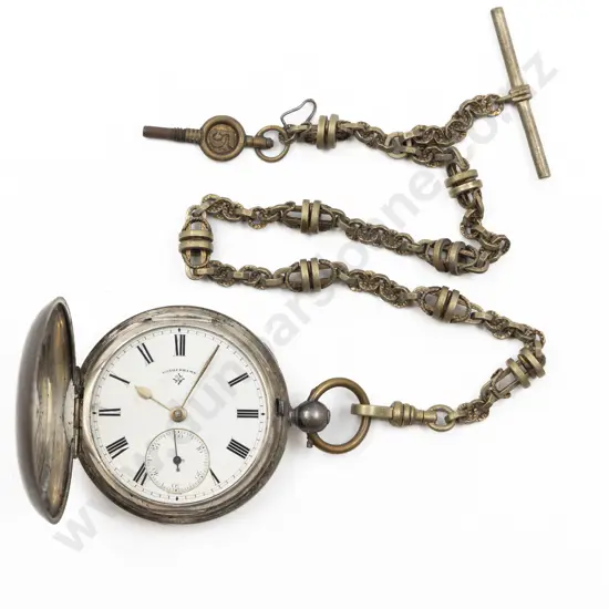 Rotherhams S/S Hunter Cased Key Wind Pocket Watch