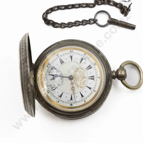 .800 J Dent London Hunter Case Key Wind Pocket Watch
