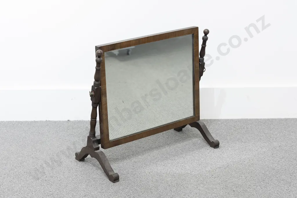 WmIV Small Mahogany Framed Toilet Swing Mirror Image 1++