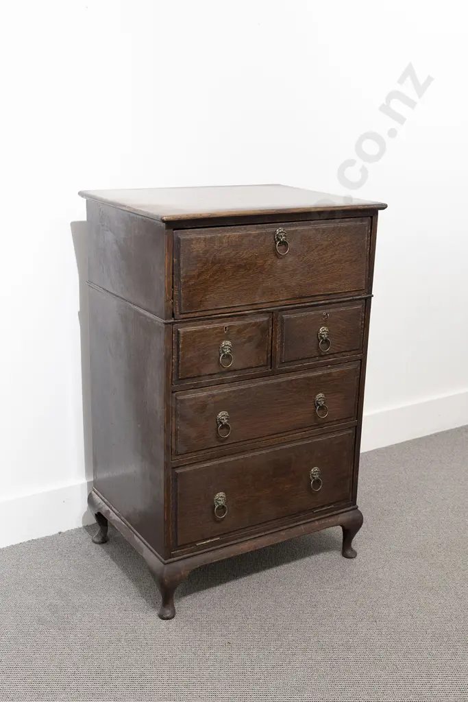 Geo III Style Oak Campaign Cabinet Image 1++