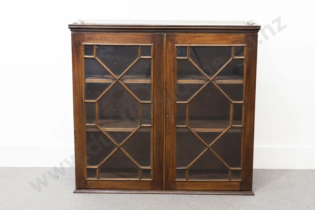 C19th Mahogany Astragal Glazed Two Door Hanging Cupboard Image 1++