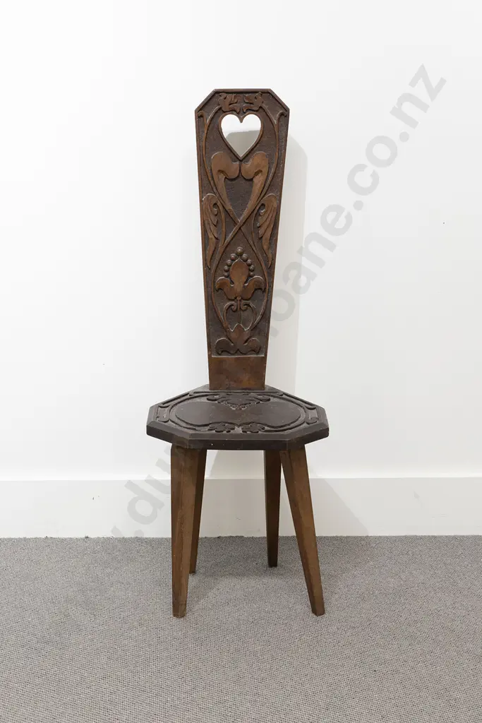 Late C19th Carved Fruitwood Spinning Chair Image 1++