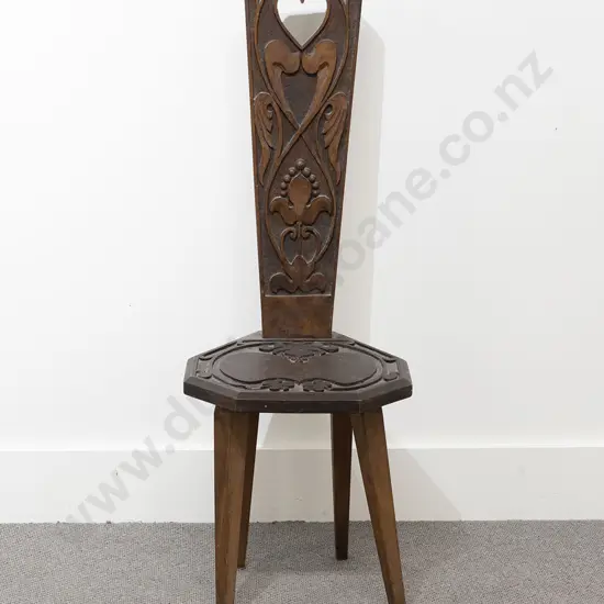 Late C19th Carved Fruitwood Spinning Chair