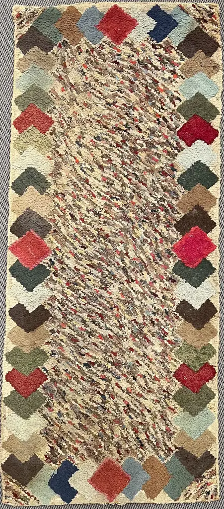 Vintage Hand Made Rag Rug Image 1++