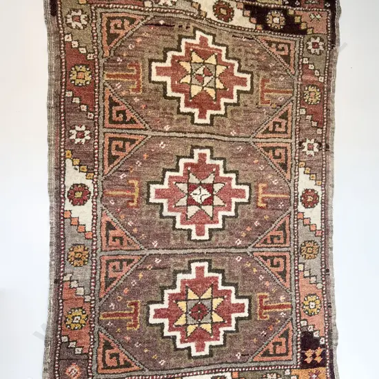 Vintage Three Panel Prayer Rug