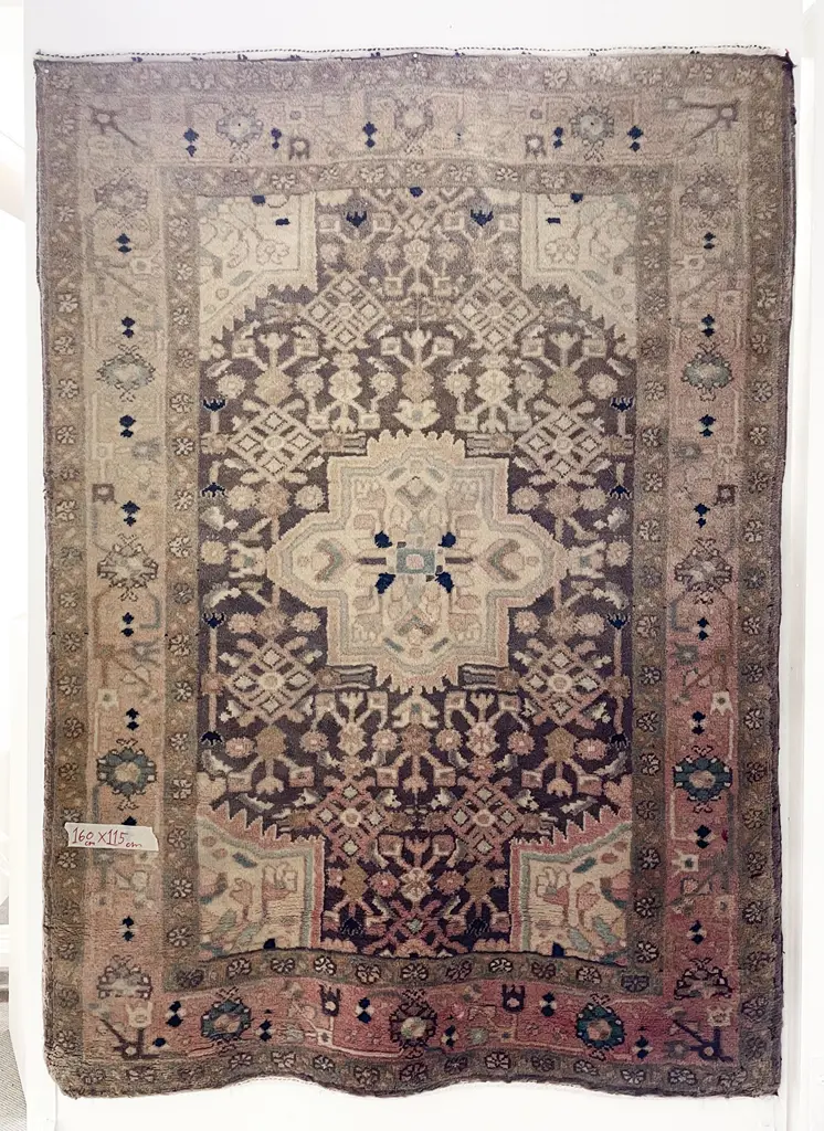 Vintage Faded Persian Rug Image 1++