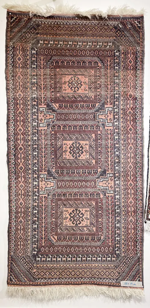 Vintage Triple Medallion Persian Rug Image 1++