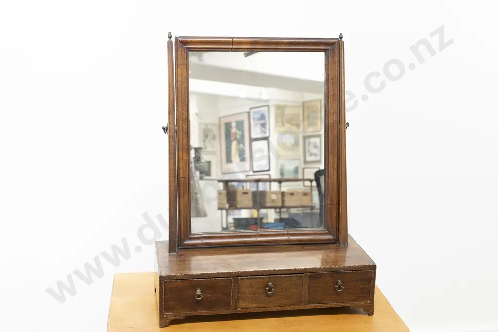 Wm IV Mahogany Small Toilet Swing Mirror Image 1++