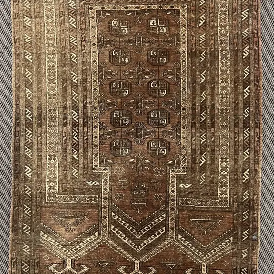 Vintage Faded Persian Prayer Rug