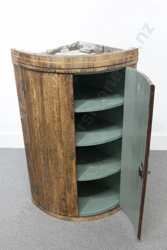 Geo III Faded Country Oak Hanging Corner Cupoboard Image 1++