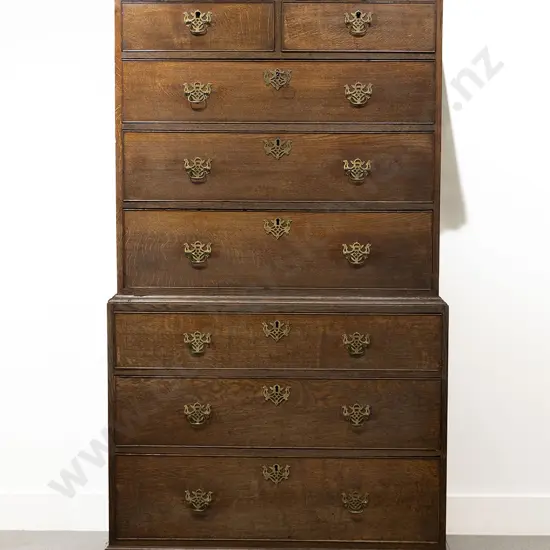 Geo III Country Oak Chest On Chest