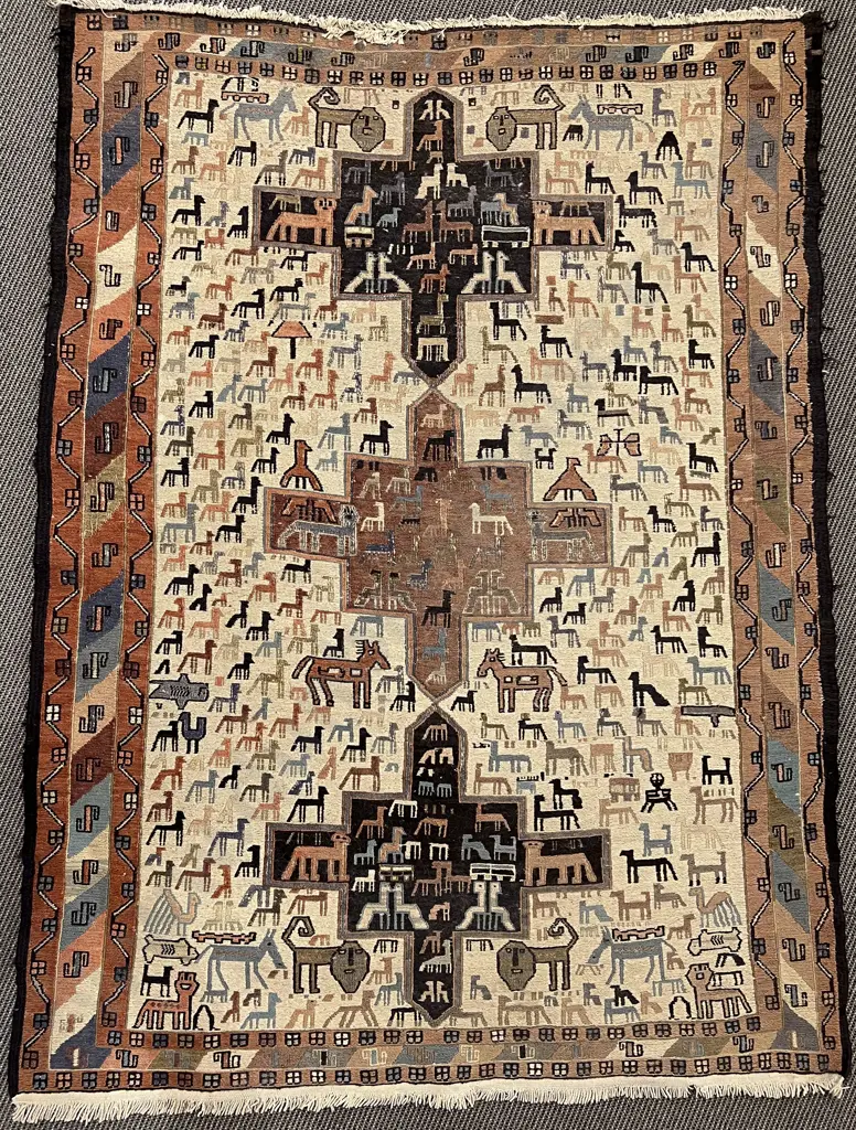 Vintage Woven Tribal Rug Image 1++
