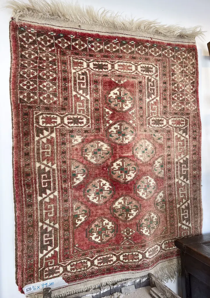 Vintage Faded Persian Prayer Rug Image 1++