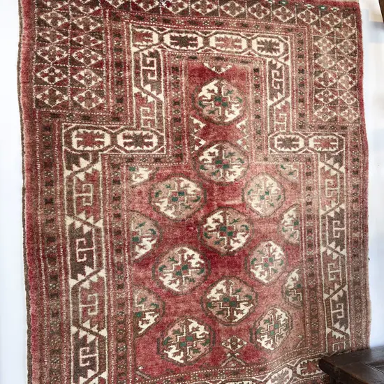 Vintage Faded Persian Prayer Rug