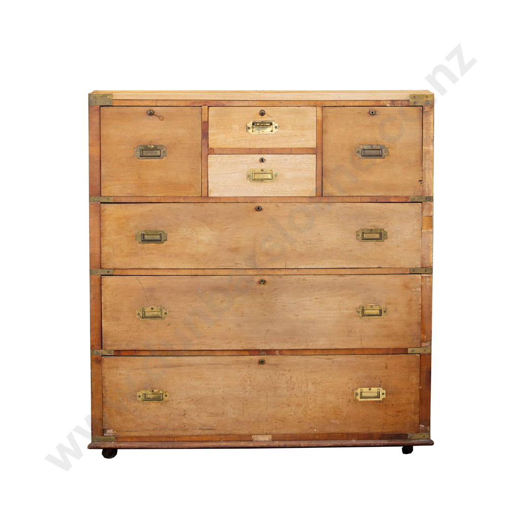 Victorian Very Faded Mahogany Campaign Style Chest Image 1++