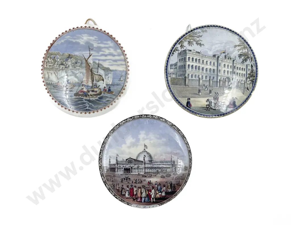 Three Vintage Ceramic Pot Lids Image 1++