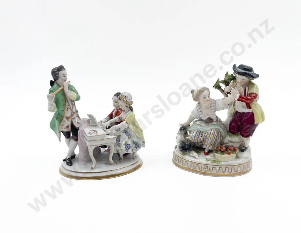 Two Small Fancy China Figure Groups Image 1++