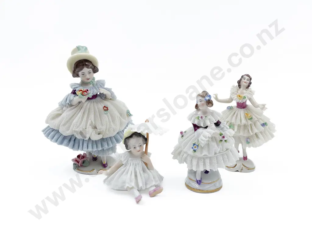 Four Dresden Fancy China Figures Image 1++